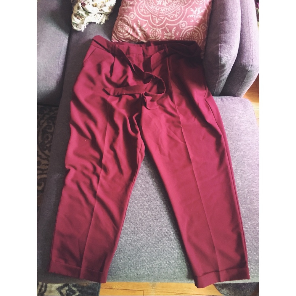 ASOS DESIGN curve peg pants with obi tie
